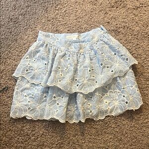 Altar'd State Blue Floral Lace Mini Skirt